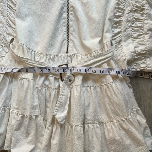 Free People Hampton Belted Ivory Mini Dress Size Medium - Picture 10 of 16